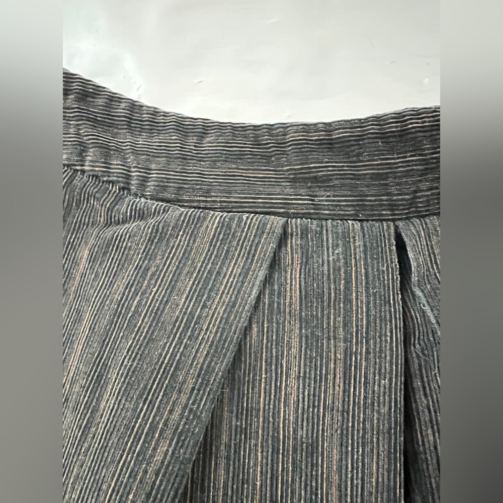 Sportmax corduroy Skirt A-line Brown black pleated Stripes cotton US 4 - Picture 7 of 7